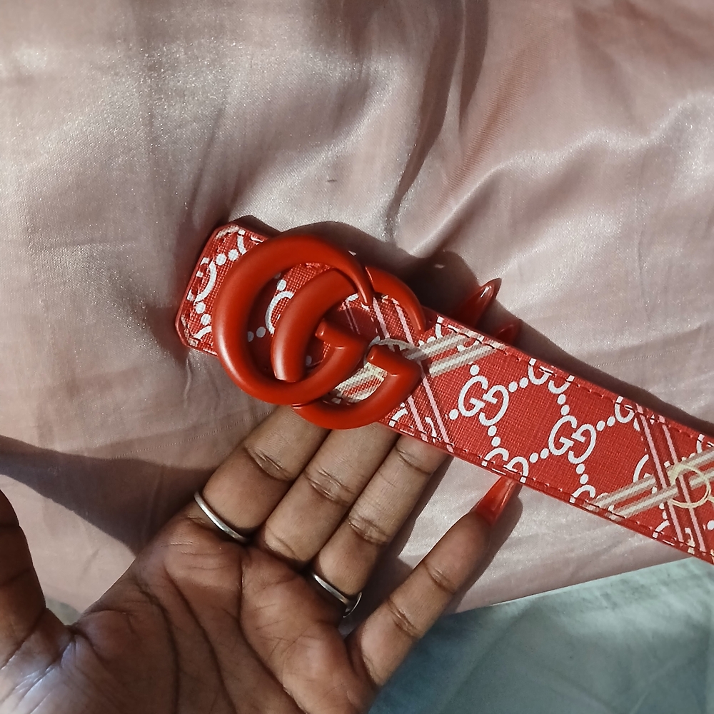 Gucci Red Patterned Women's Belt